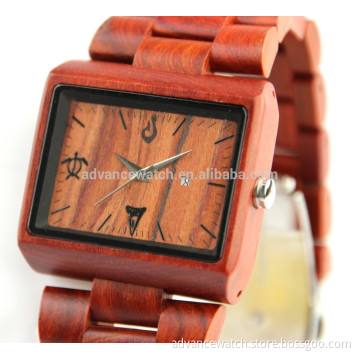 2017 newest father's day watch square case men wood watch